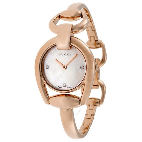 Gucci Horsebit Mother of Pearl Dial Ladies Watch YA139508